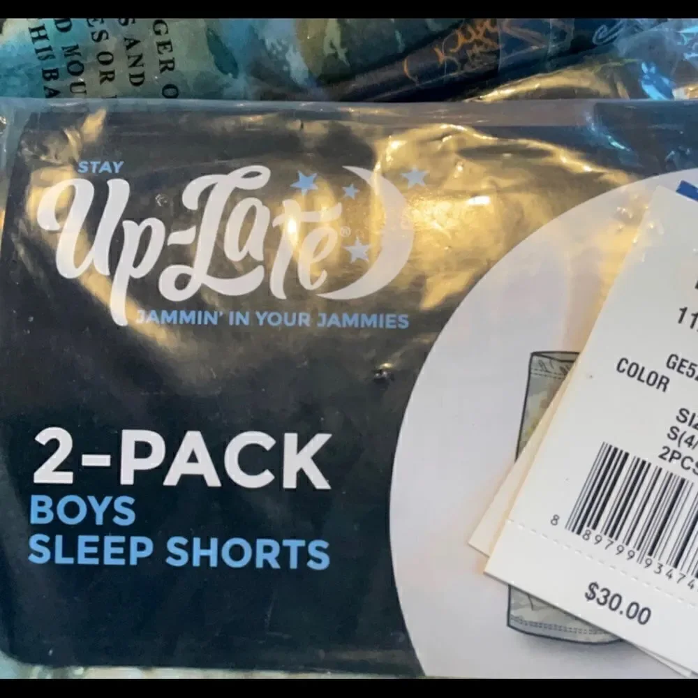 UP-LATE Boys 2-Pack All Day Sleep Shorts -Dino Prints